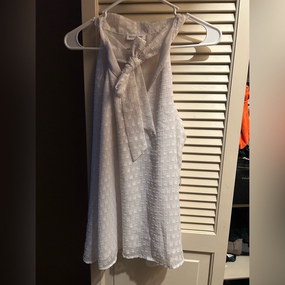 Calvin Klein White Textured Blouse